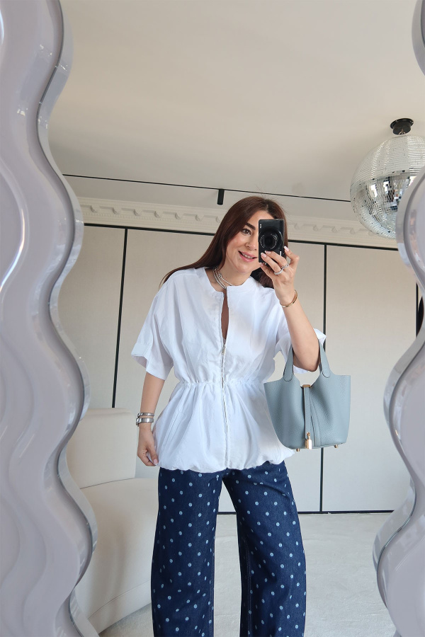 Fermuarlı Bel Büzgülü Ceket