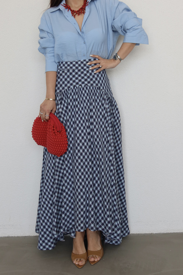 Asimetrik Kesim Ekoseli Etek