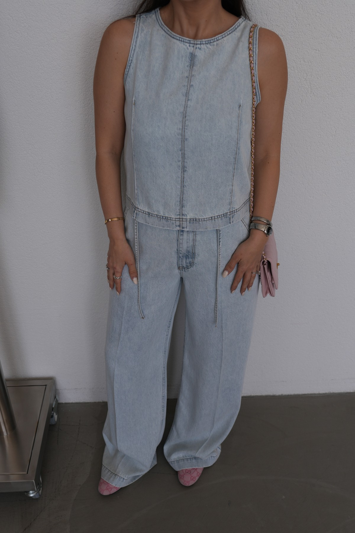 Bağcıklı Pantolon Bluz Takım