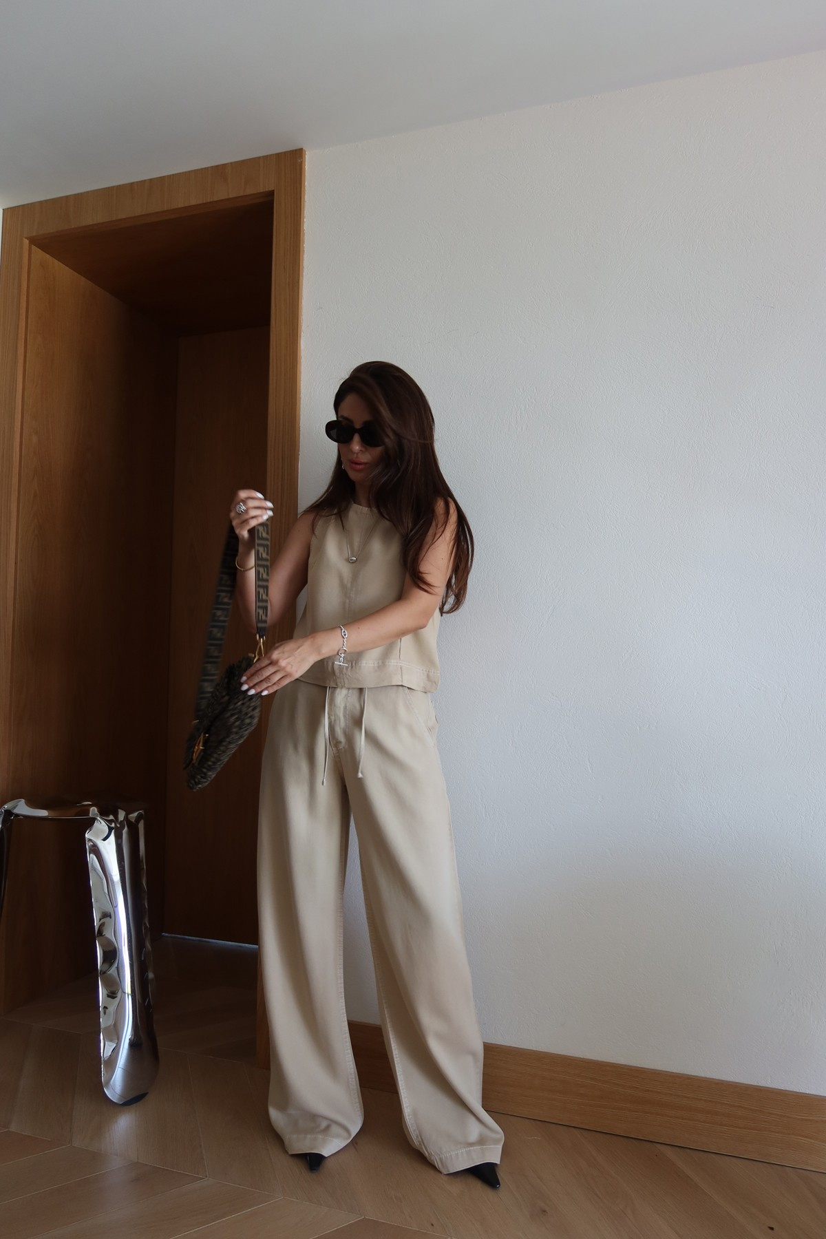Bağcıklı Pantolon Bluz Takım