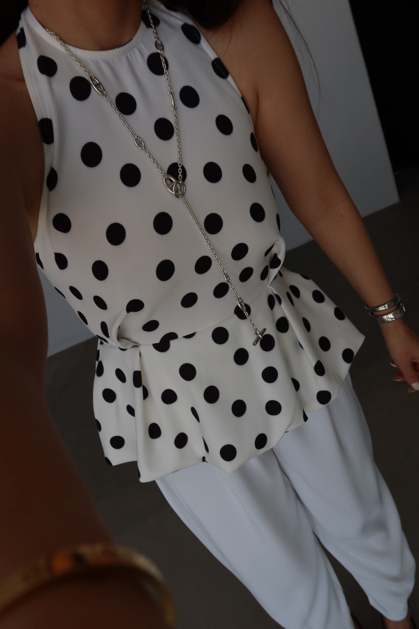 Kolsuz Puantiyeli Bluz