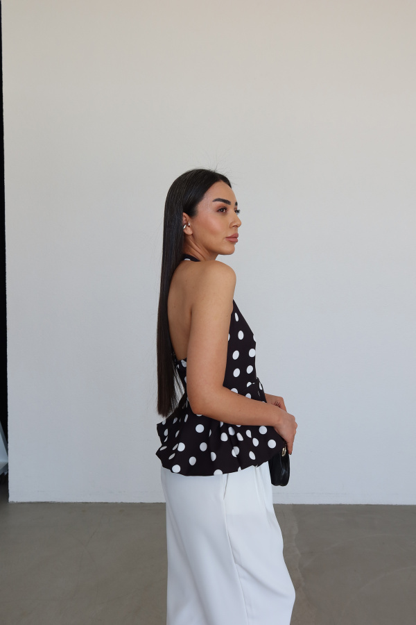 Kolsuz Puantiyeli Bluz