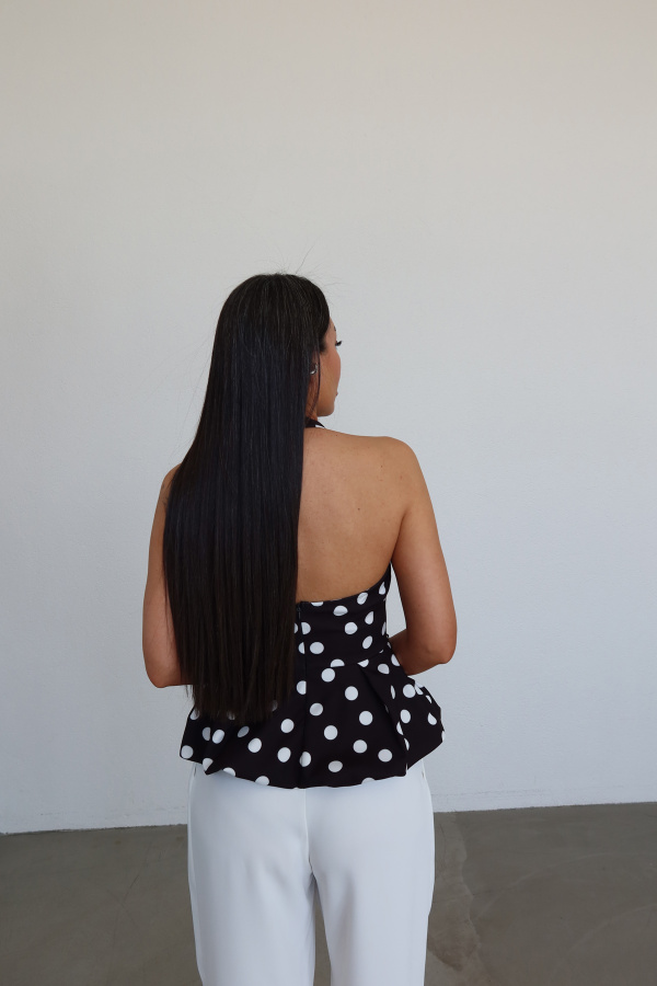 Kolsuz Puantiyeli Bluz