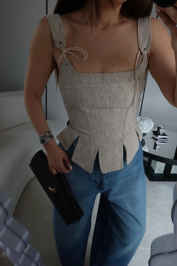 Sırtı Fermuarlı Kalın Askılı Büstiyer