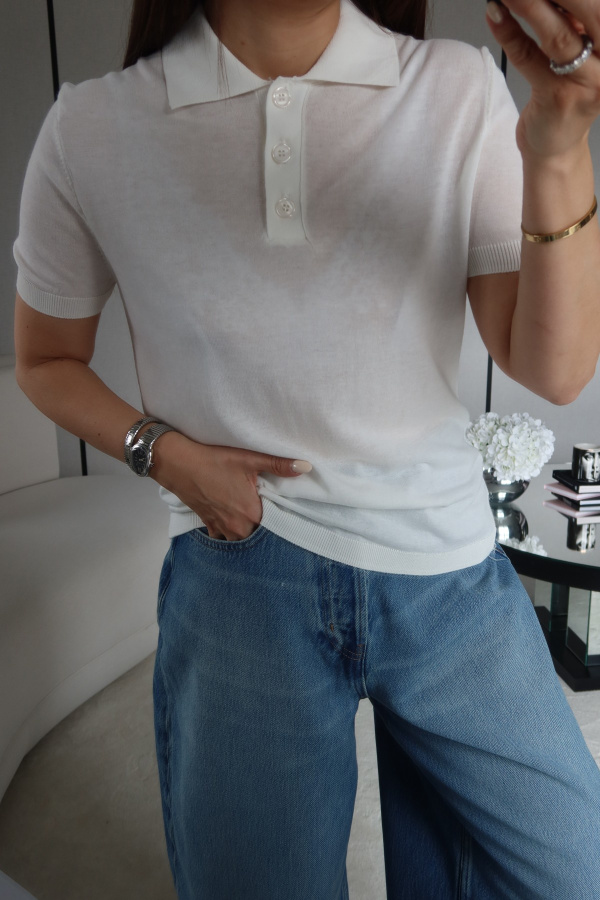 Polo Yaka Basic Triko Bluz