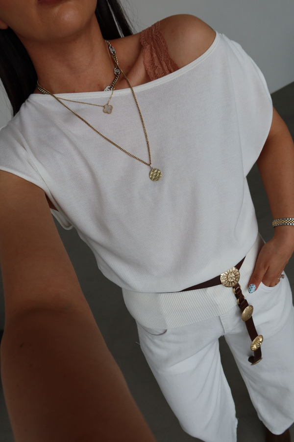 Kolsuz Dökümlü Triko Bluz