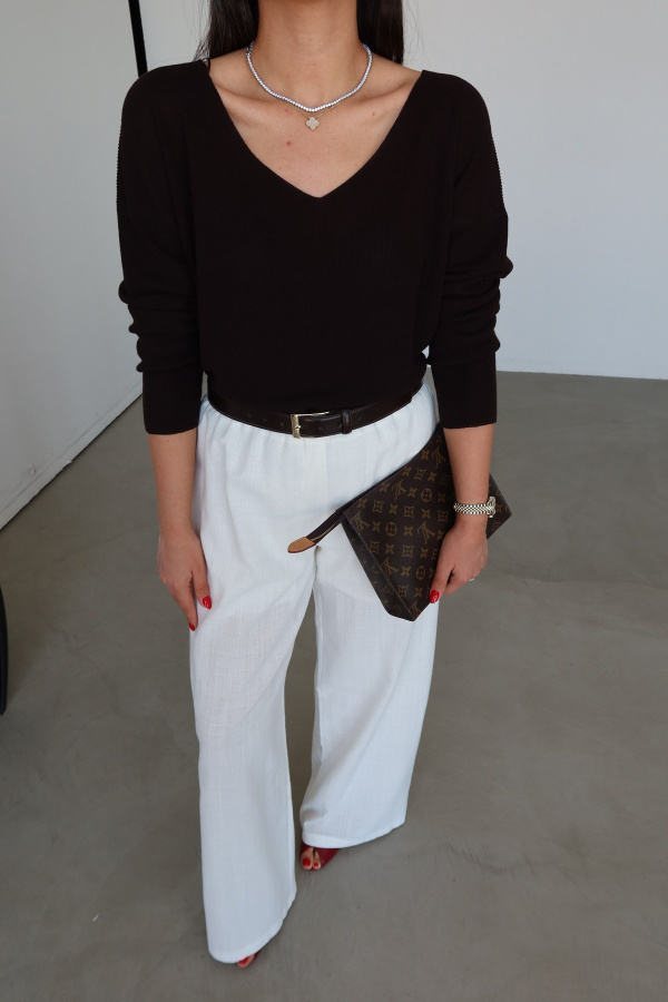 V Yaka Dökümlü Triko