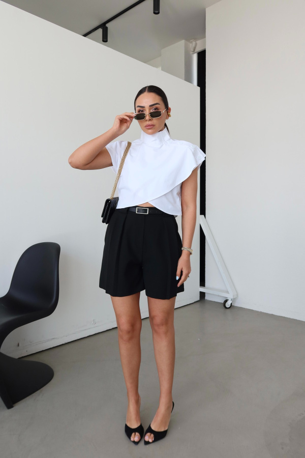 Kemerli Basic Kumaş Şort