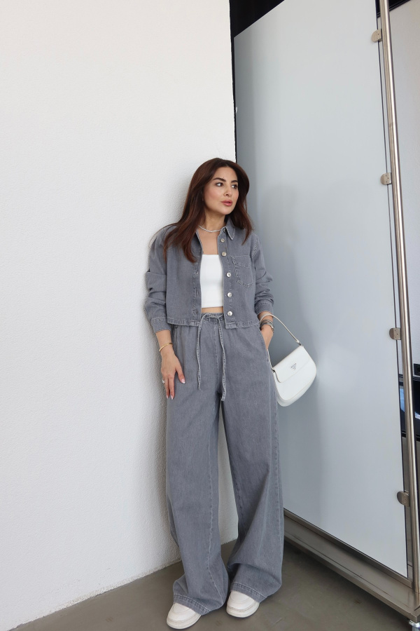 Tek Cepli Denim Gömlek