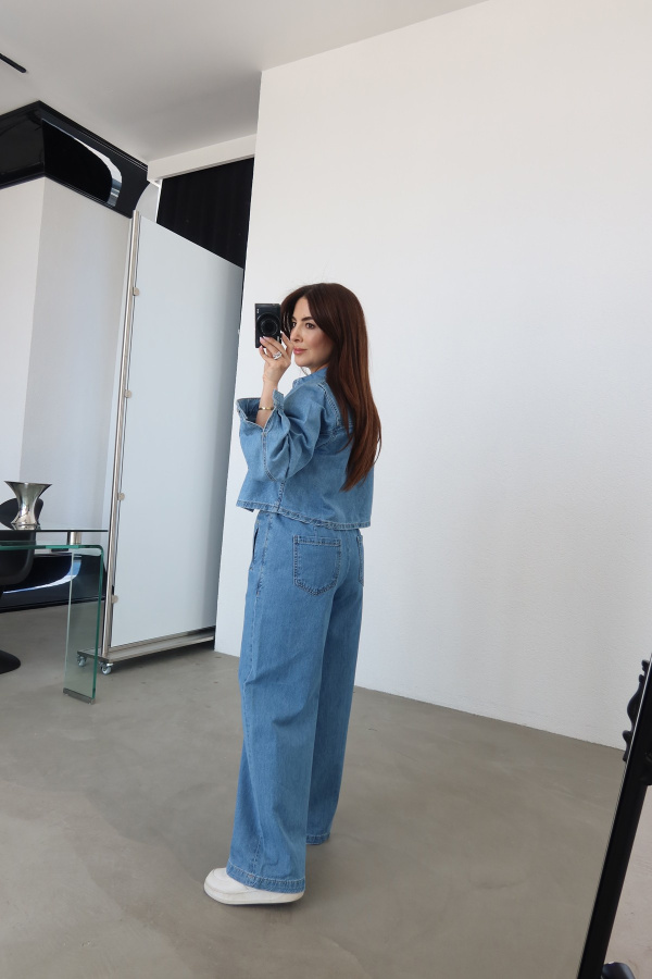 Tek Cepli Denim Gömlek