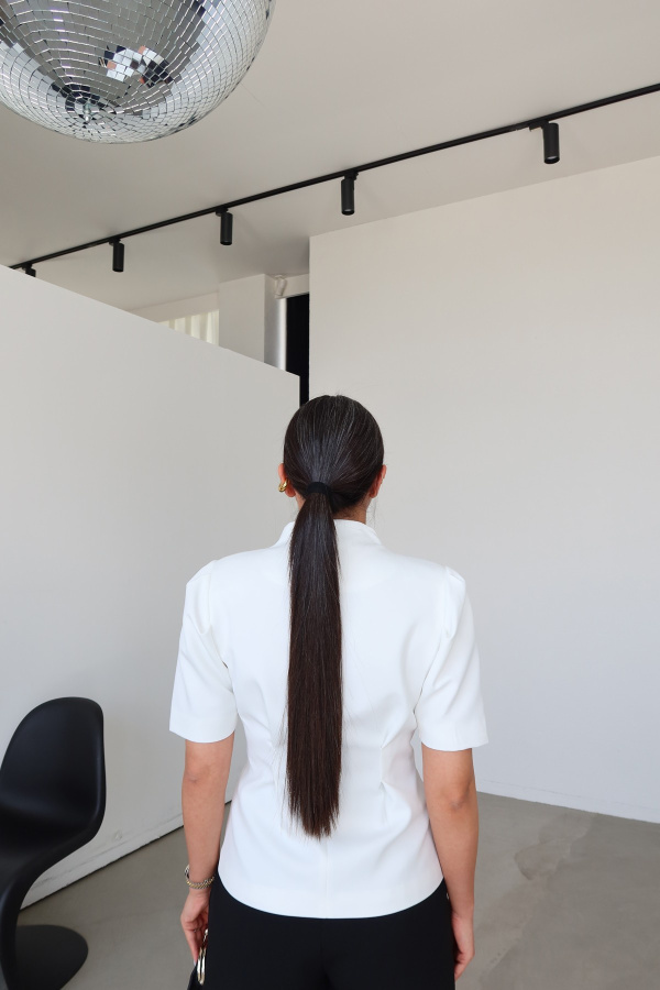 Kapak Düğmeli Kısa Kol Ceket