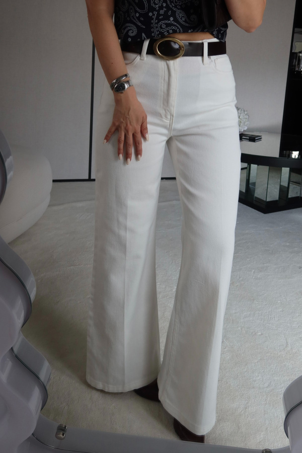 Yüksek Bel Kemerli Straight Fit Jean