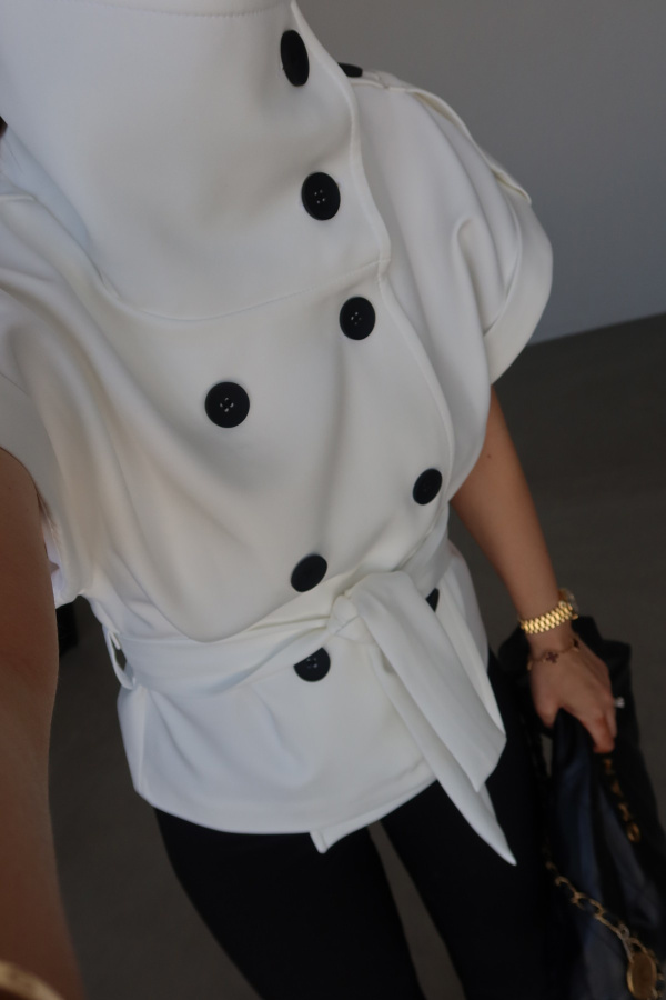 Duble Kol Apoletli Kısa Kol Ceket