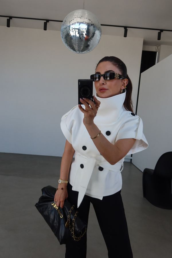 Duble Kol Apoletli Kısa Kol Ceket