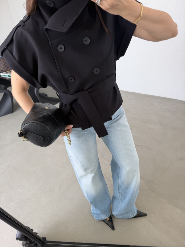 Duble Kol Apoletli Kısa Kol Ceket