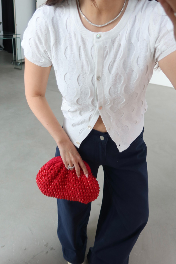 Bisiklet Yaka Dokulu Triko Hırka