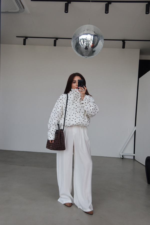 Üç Pileli Geniş Kalıp Pantolon