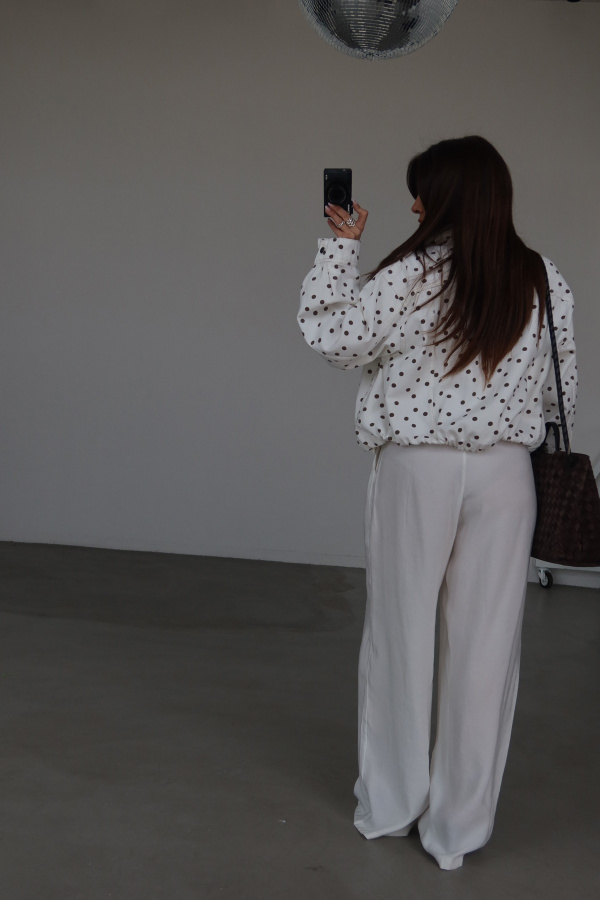 Üç Pileli Geniş Kalıp Pantolon