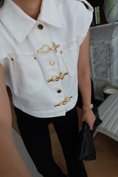 Agraflı Apoletli Yelek