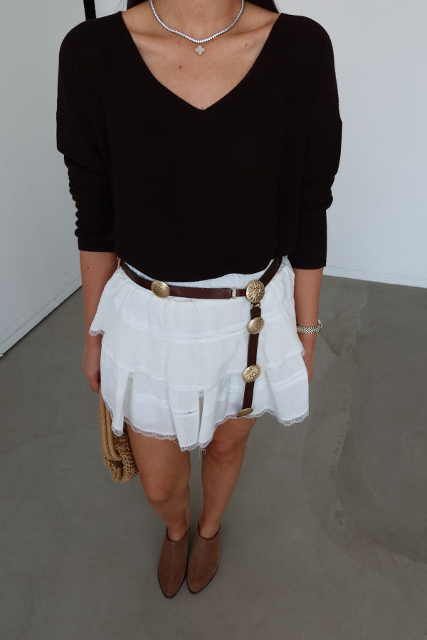 Dantelli Kat Kat Şort Etek