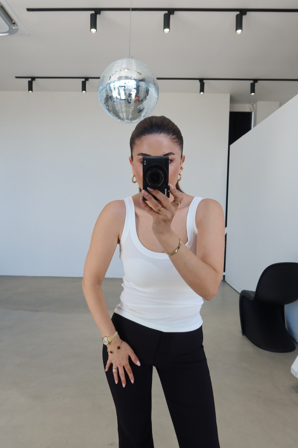 Kendinden Dokulu Kalın Askılı Atlet