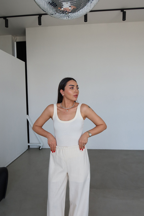 Kendinden Dokulu Kalın Askılı Atlet