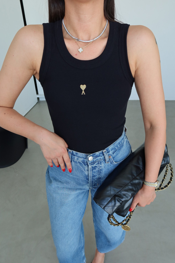 Harf Ve Kalp Detaylı Fitilli Atlet