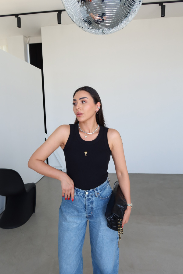 Harf Ve Kalp Detaylı Fitilli Atlet