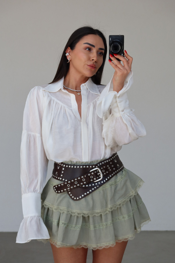 İspanyol Kol Büzgülü Gömlek