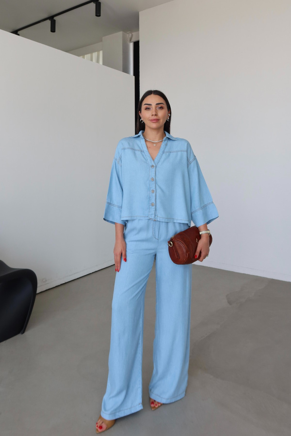 Önü Kısa Arkası Uzun Gömlek Pantolon Takım