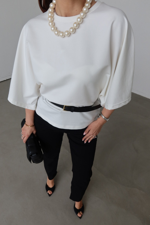 T Kol Oversize Kemerli Bluz