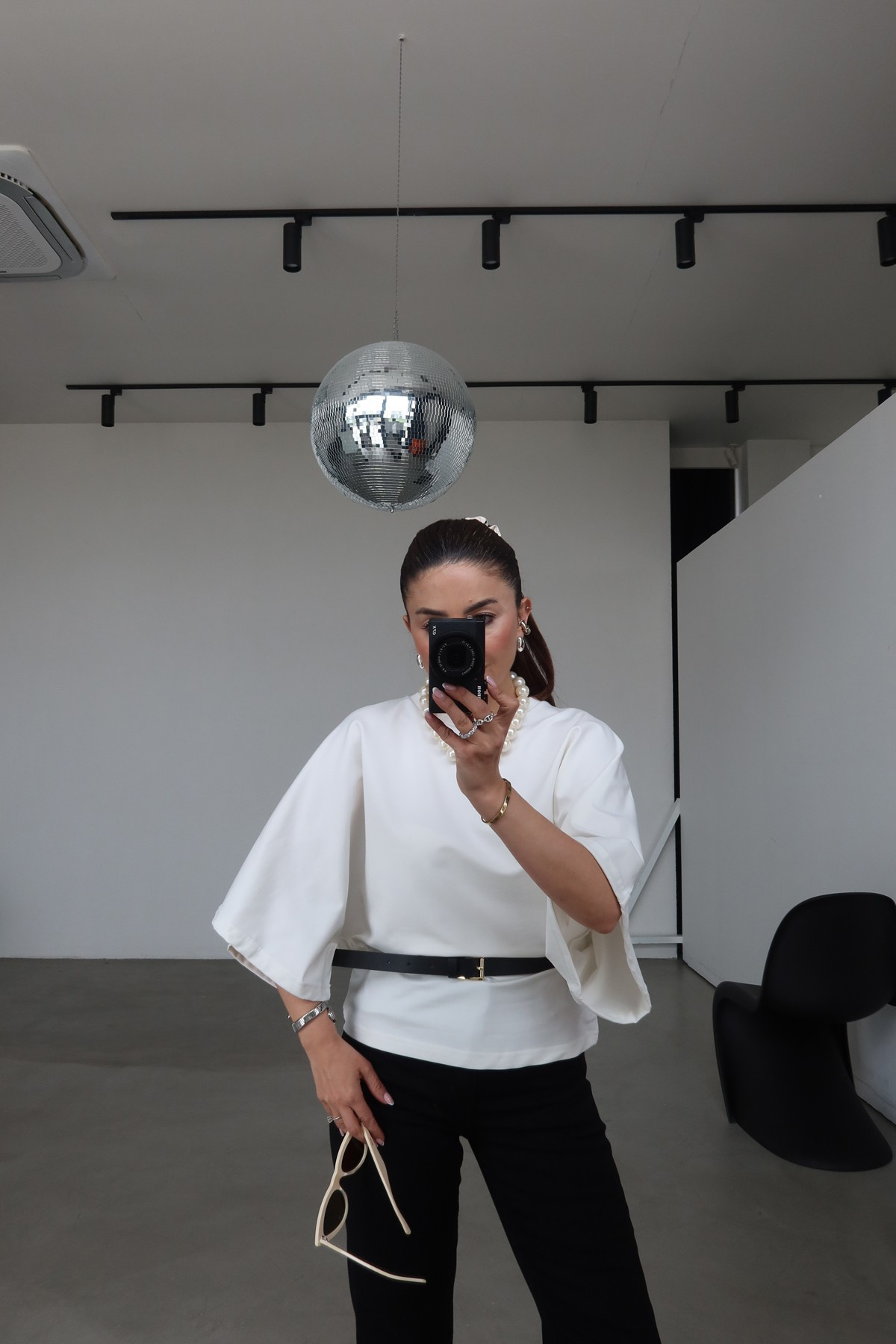 T Kol Oversize Kemerli Bluz