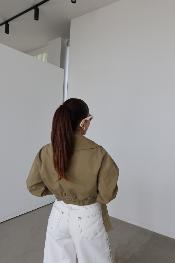 Şal Yaka Crop Trenç
