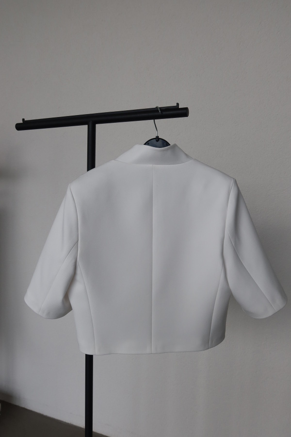 Tek Düğmeli Crop Ceket