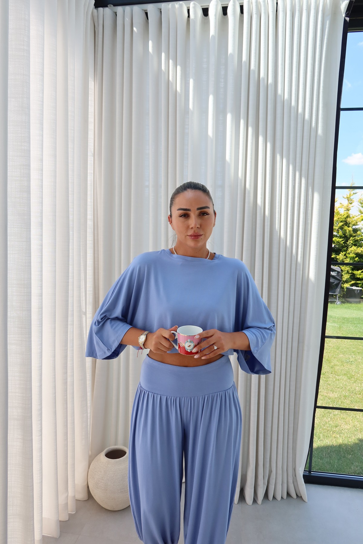 Yarasa Kol Crop Bluz
