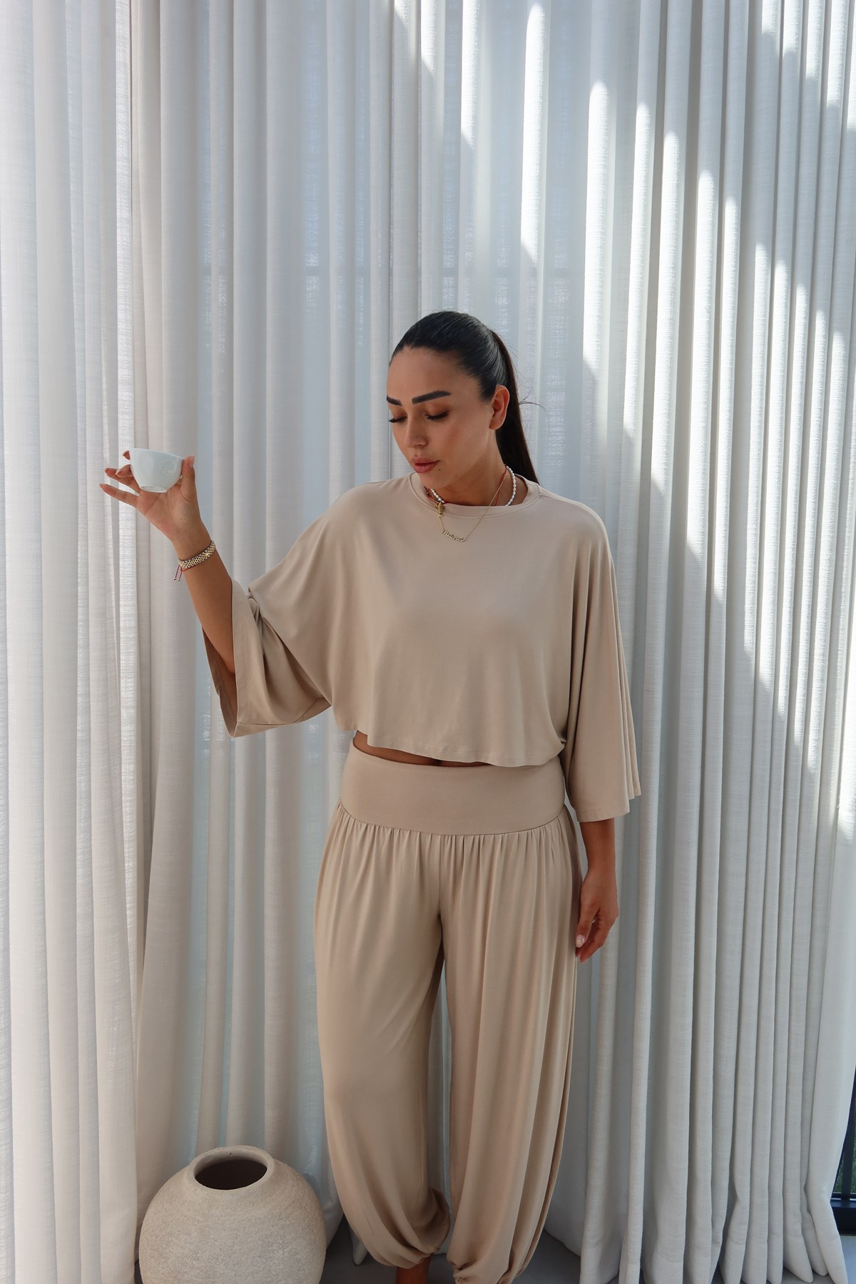 Yarasa Kol Crop Bluz