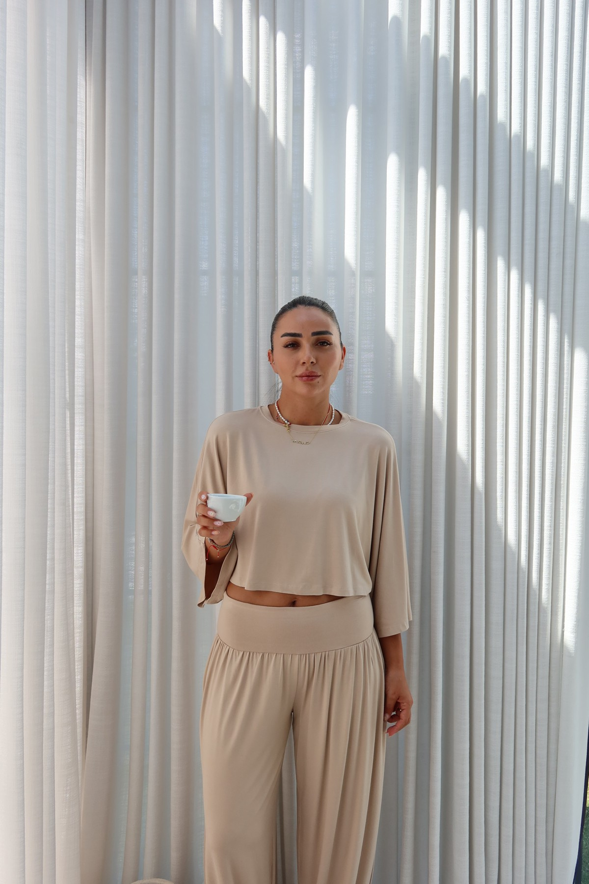Yarasa Kol Crop Bluz