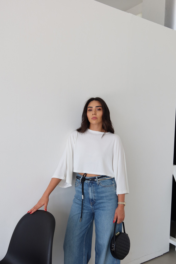 Yarasa Kol Crop Bluz