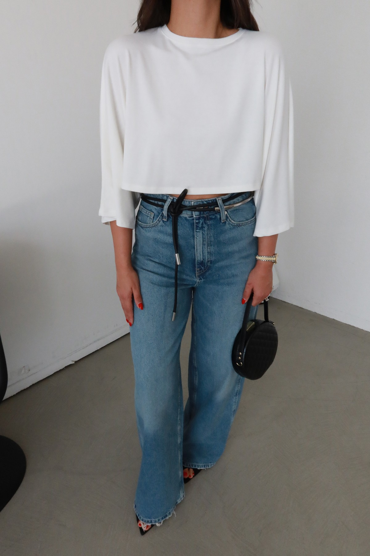Yarasa Kol Crop Bluz