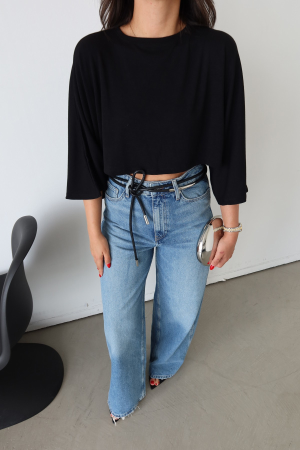 Yarasa Kol Crop Bluz