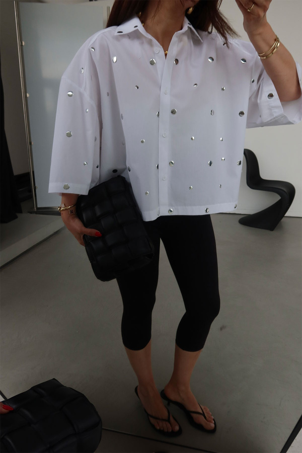 Çakımlı Oversize Gömlek