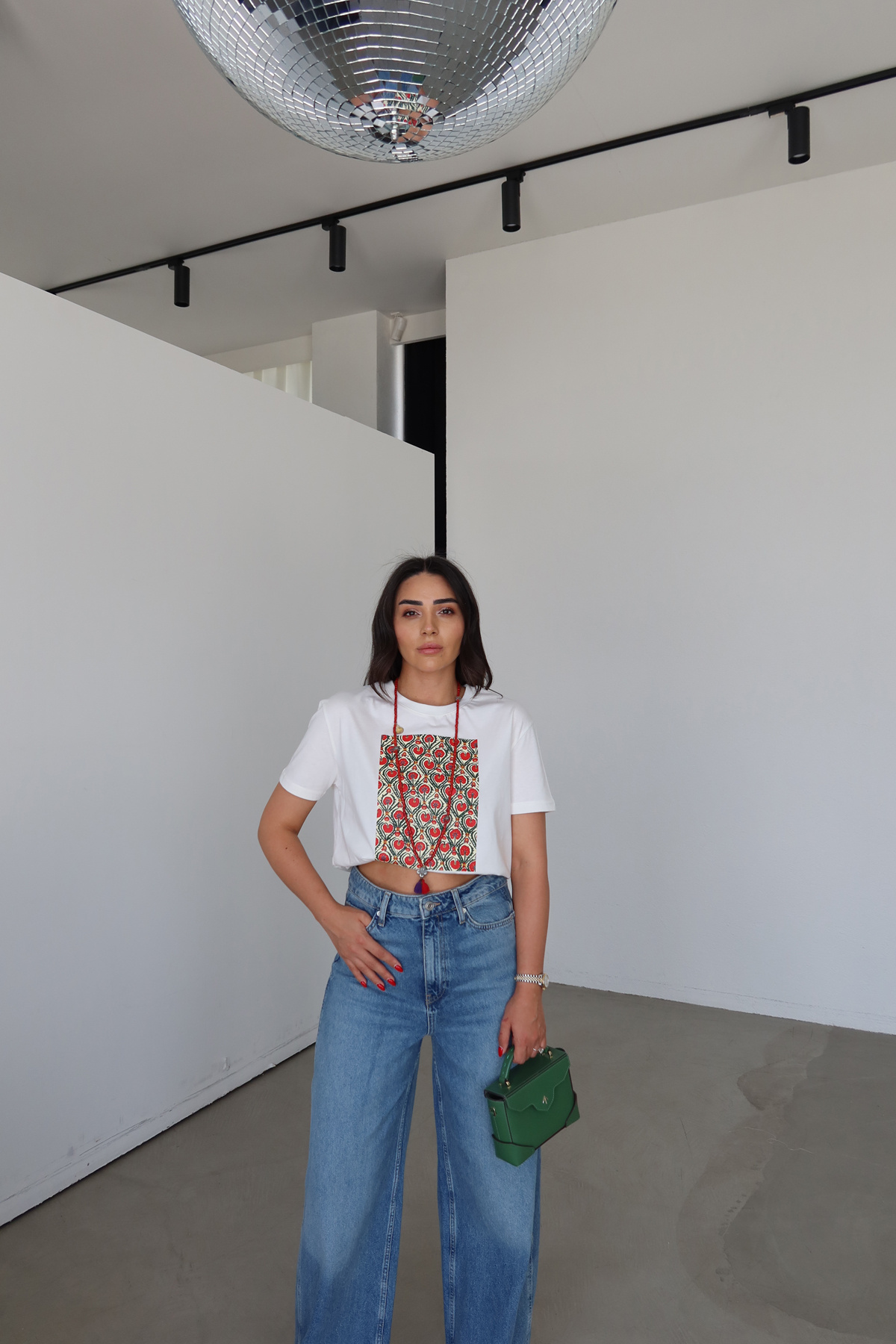 Etnik Desen Oversize Tişört