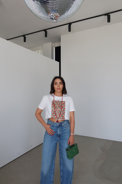 Etnik Desen Oversize Tişört