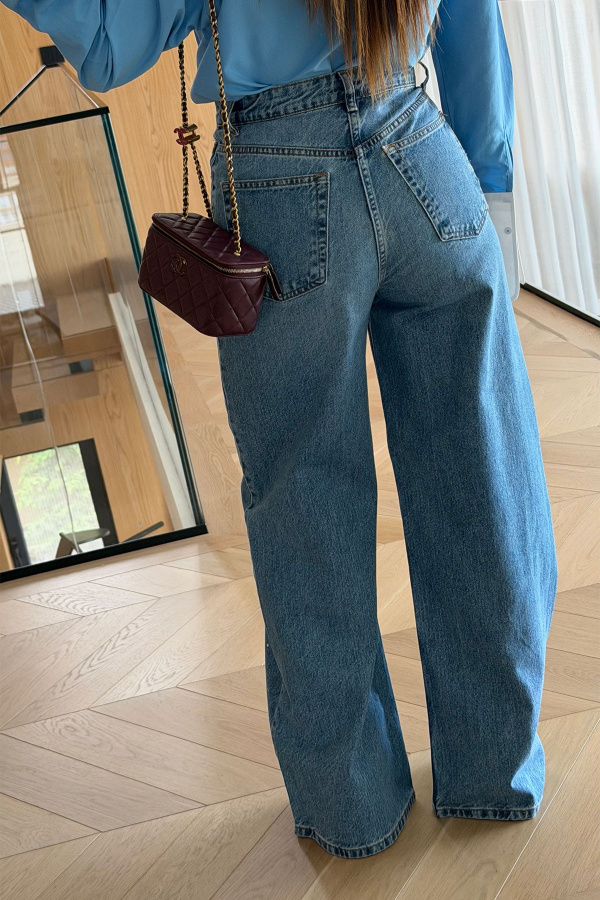 Alt Kısmı Taş Baskılı Jean