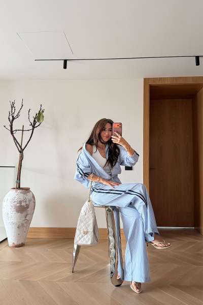 Şerit Detaylı Ceket Pantolon Takım