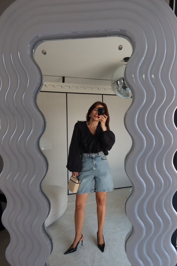 Eskitme Denim Şort