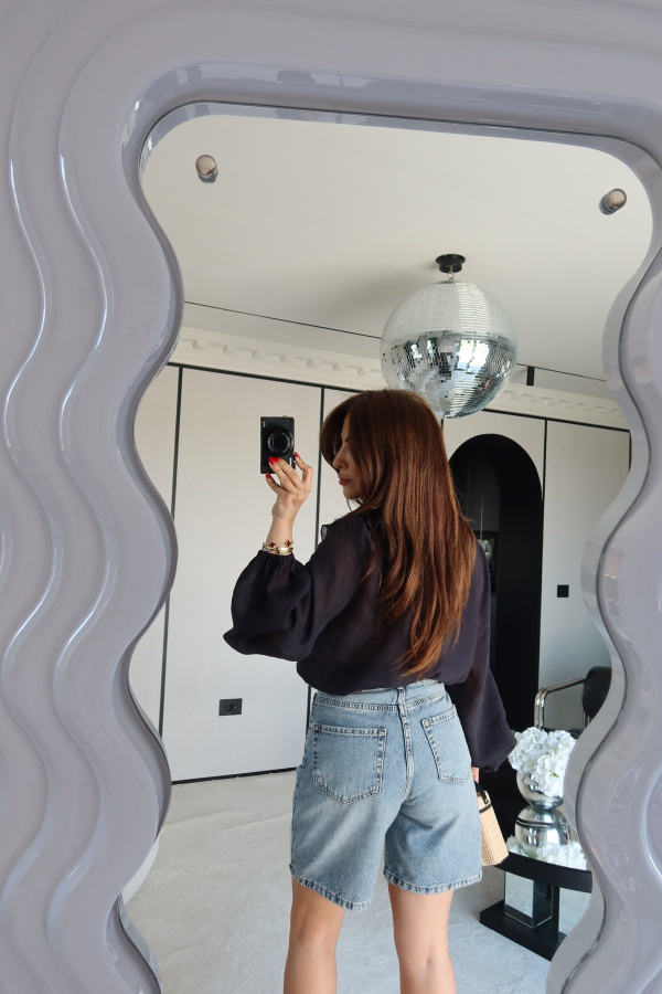 Eskitme Denim Şort