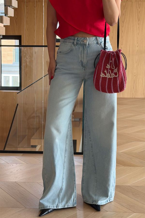 Parça Dikişli Wideleg Jean