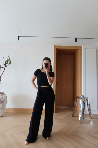 Kısa Kollu Modal Bluz Pantolon Takım