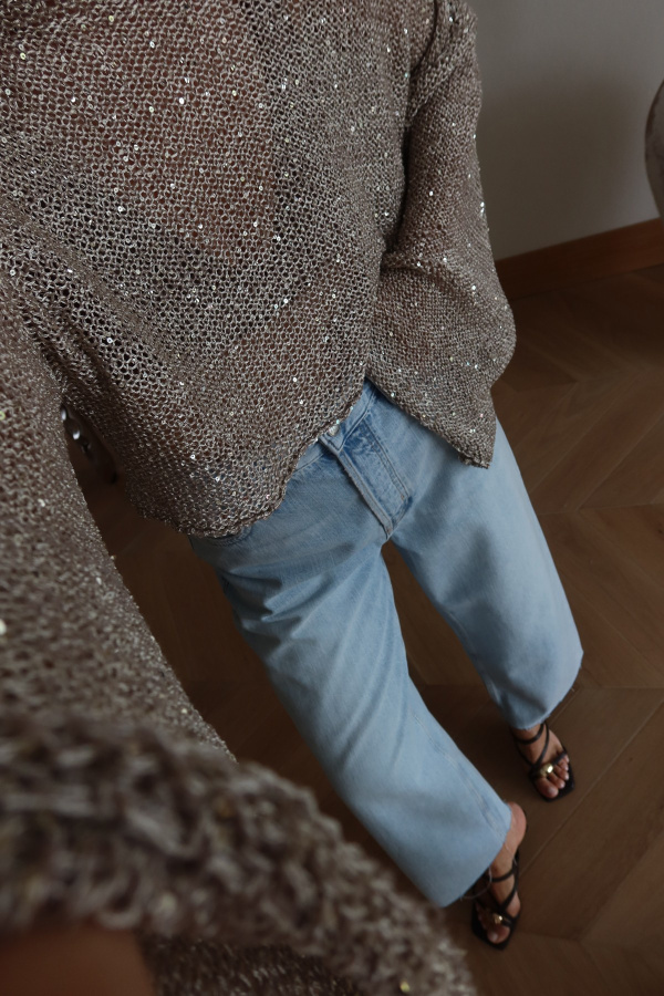 Pullu Merserize Crop Bluz